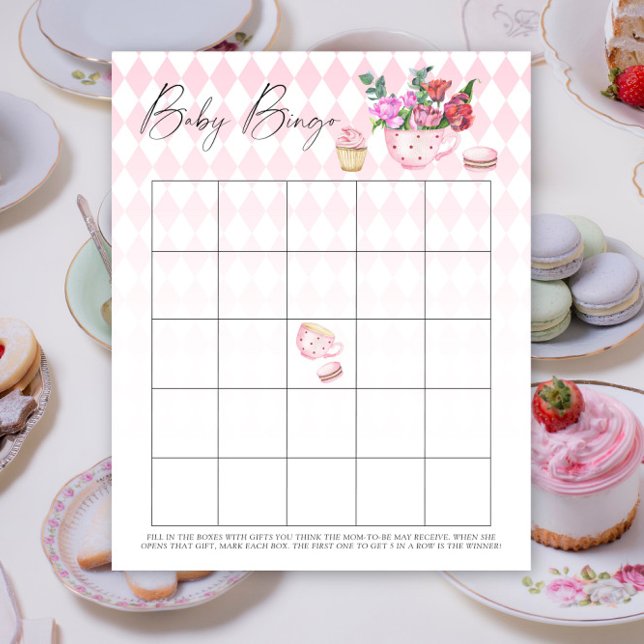 Papier fête du thé floral - Baby Bingo jeu (Créateur téléchargé)