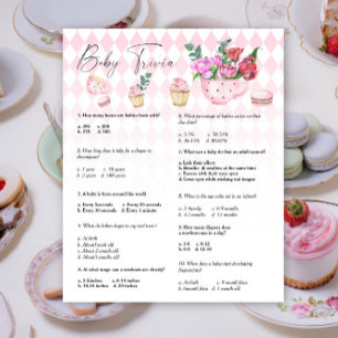 Papier Fête du thé floral - Baby Trivia   Jeu baby shower