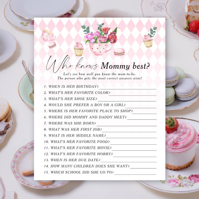 Papier Fête du thé floral - Qui connaît maman meilleur je (Créateur téléchargé)