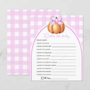 Papier Fête prénatale bébé citrouille fille - vœux pour b