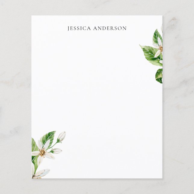 Papier Feuillage tropical méditerranéen Blanc Floral Pers (Devant)