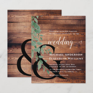 Papier Feuillage vert Faire-part de mariage Eucalyptus