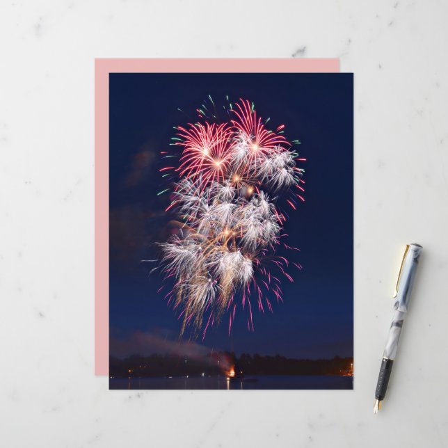 Papier Feux d'artifice 4 juillet fête de l'indépendance (Devant/Arrière en situation)