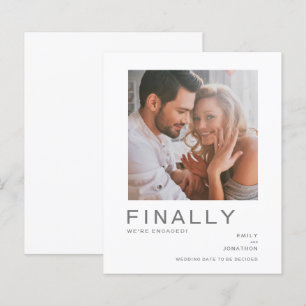 Papier Fiançailles de typographie simple photo Budget Ann