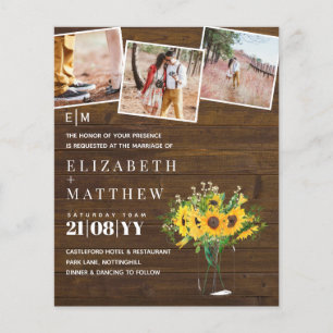 Papier Fiançailles Photo Rustic Tournesol Mariage Savedat