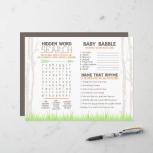 Papier Fiche d'activité du Set de table du Baby shower Fo