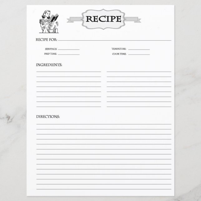 Papier Fiche de recette (Devant)