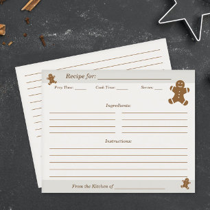 Papier Fiche recette Bonhomme en pain d'épice de Noël