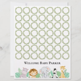 Papier Fiche signalétique Safari Welcome Baby