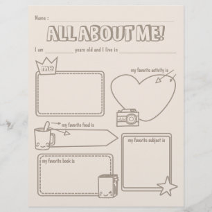 Papier Fiche Simple Tout sur Moi