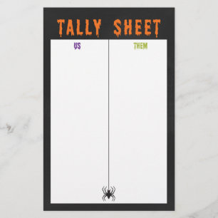 Papier Fiche technique de la fête d'Halloween Bunco