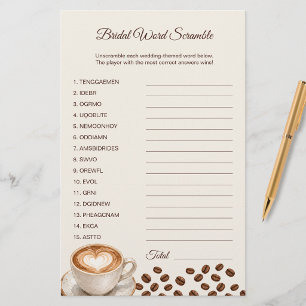 Papier Fiches de jeu de baby shower « L'amour est en trai