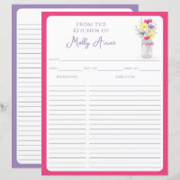 Fiches de recette de fleurs sauvages en pot Mason