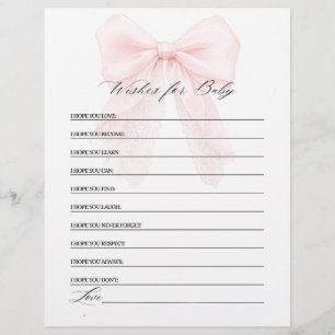 Papier Fille au Nœud Rose Fête Moderne de Bébé Jeux