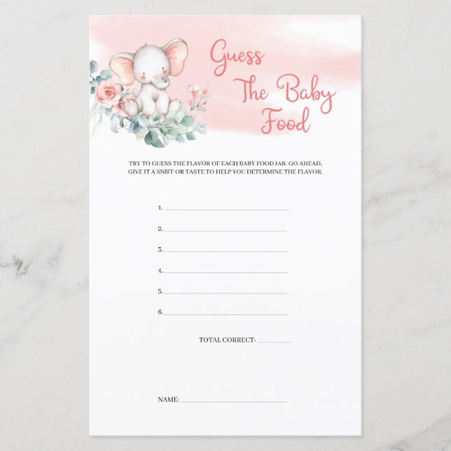 Papier Fille Bébé Eléphant Eucalyptus Devinez La Nourritu (Devant)