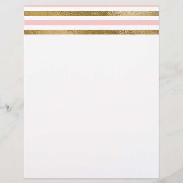 Papier Fille Blush Motif rose, blanc et or (Devant)