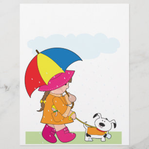 Papier Fille en pluie