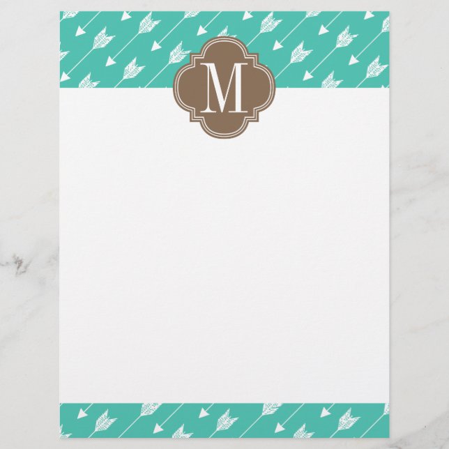 Papier Fille Turquoise & Brune Tribal Flèches Personnalis (Devant)
