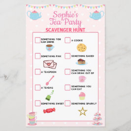 Papier Filles Anniversaire Tea Party Chasse au trésor
