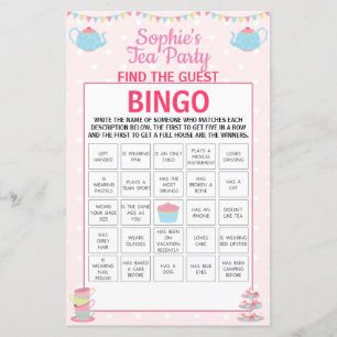 Papier Filles Anniversaire Tea Party Trouvez Le Bingo Inv