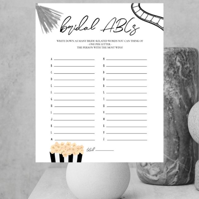 Papier Film Noir - Fête des mariées - Mariée ABC Jeu (Créateur téléchargé)