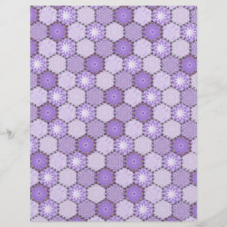 Papier finition lin Patchwork lilas / violet
