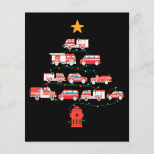 Papier Firefighter Fire Truck Christmas Tree.Png