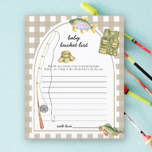 Papier Fisherman baby shower - Liste des seaux pour bébés