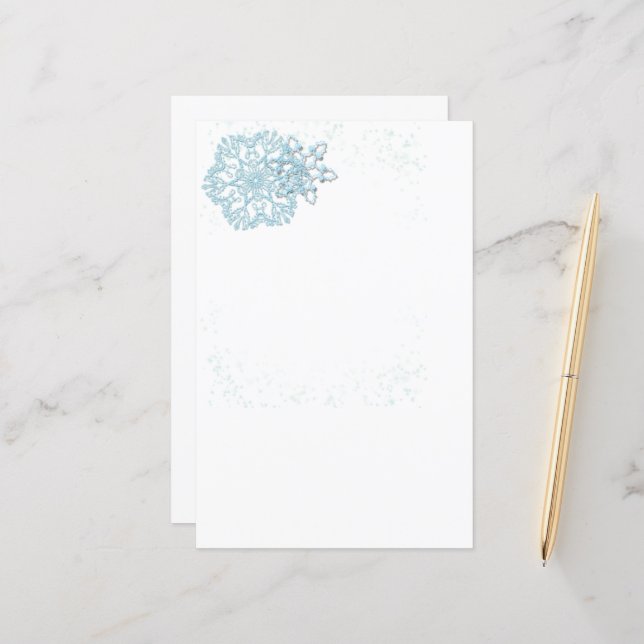 Papier Flambeaux de neige de vacances et d'hiver (Devant/Arrière en situation)