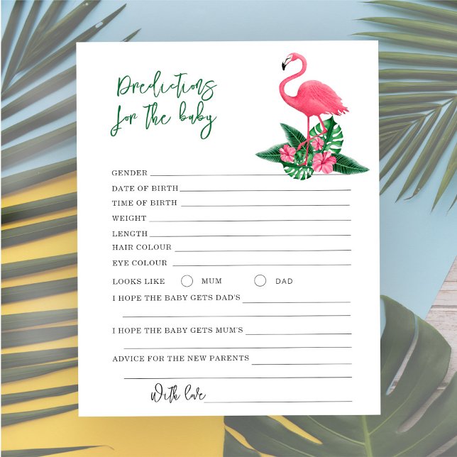 Papier Flamingo rose - prédictions et conseils bébé (Créateur téléchargé)
