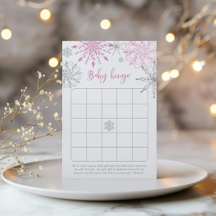 Papier Flammes de neige rose argent baby shower jeu de bi