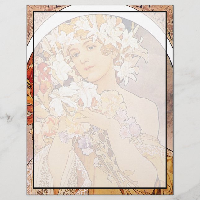 Papier Fleur Alphonse Mucha (Devant)