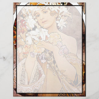 Papier Fleur d'Alphonse Mucha