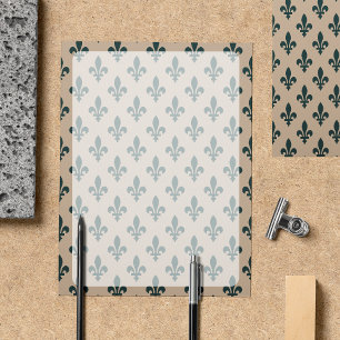 Papier Fleur de Lis Motif, Français, Royal, Vert