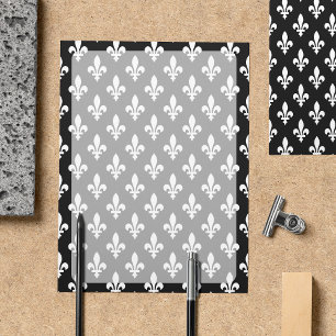 Papier Fleur de Lis Motif, française, royale, blanche