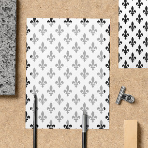 Papier Fleur de Lis Motif, française, royale, noire
