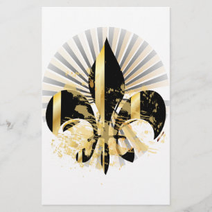 Papier Fleur de Lis noir et or
