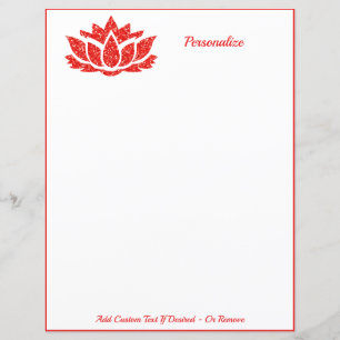Papier Fleur de lotus zen élégant Yoga Méditation Red Gem