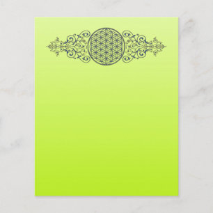 Papier Fleur de Vie - Ornements Vintage bleu or