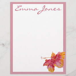 Papier Fleur d'Hibiscus hawaïen en-tête personnalisée
