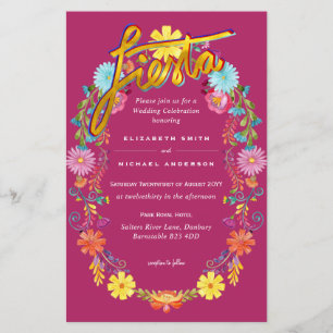 Papier Fleur Folkart Fiesta Faire-part de mariage Boda