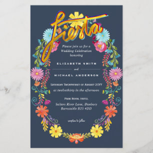 Papier Fleur Folkart Fiesta Faire-part de mariage Boda