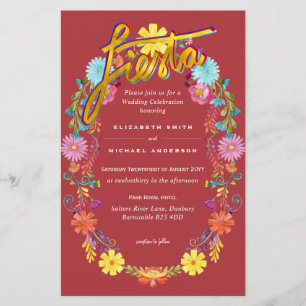 Papier Fleur Folkart Fiesta Faire-part de mariage Boda