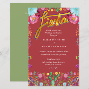 Papier Fleur Folkart Fiesta Faire-part de mariage Boda