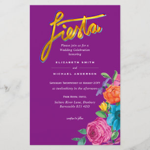 Papier Fleur Folkart Fiesta Faire-part de mariage Boda
