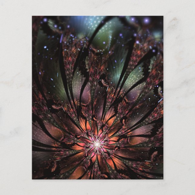 Papier Fleur imaginaire fractale douce et tendresse invit (Devant)