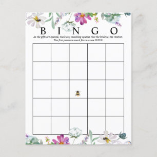 Papier Fleur sauvage aquarelle Bingo nuptiale Jeux