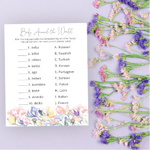 Papier Fleur sauvage Baby autour du monde jeu