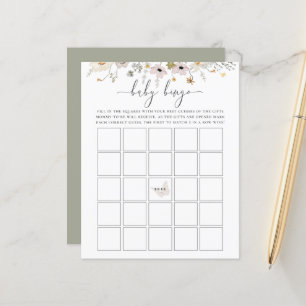 Papier Fleur sauvage Baby Bingo Jeu