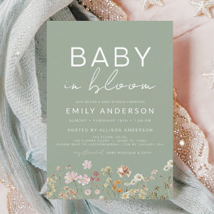 Papier Fleur sauvage Baby in Bloom Baby shower Invitation